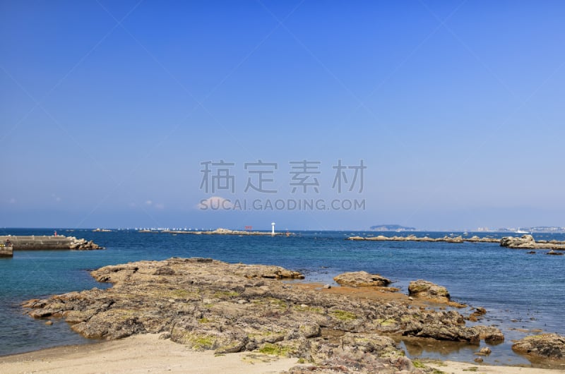 海岸线,逗子市,横须贺,鸟居,江之岛,相模湾,富士山,天空,里山,水平画幅