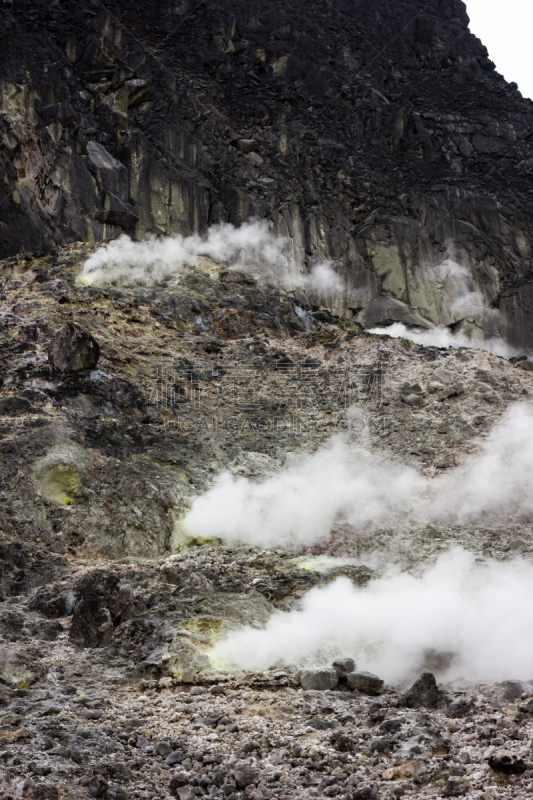 硫磺,火山,风管,垂直画幅,洞,酸,火山地形,户外,烟,活动