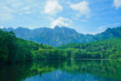 冈谷,日本,mirror pond,长野县,自然,美,水平画幅,地形,无人,夏天