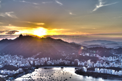 甜面包山,里约热内卢,摄像机拍摄角度,水,天空,水平画幅,瓜纳巴拉湾,无人,户外,著名自然景观