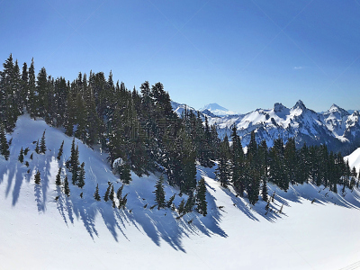 雷尼尔雪山,雪,阿达曼山,塔图许山脉,雨山国家公园,华盛顿州,美国西北太平洋地区,美国,水平画幅,无人
