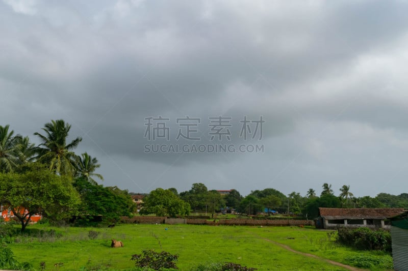 季候风,果阿,地形,安朱纳海滩,anjuna,暴雨,天空,水平画幅,无人,户外