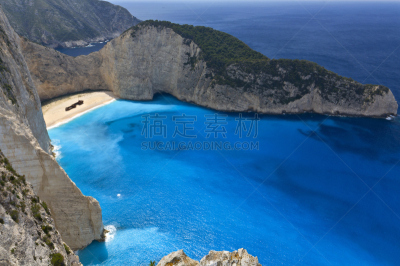 扎金索斯,希腊,海滩,自然,悬崖,水平画幅,无人,欧洲,户外,岛