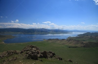 国家公园,白湖,蒙古,半干旱,东欧大草原,自然,水,水平画幅,地形,山