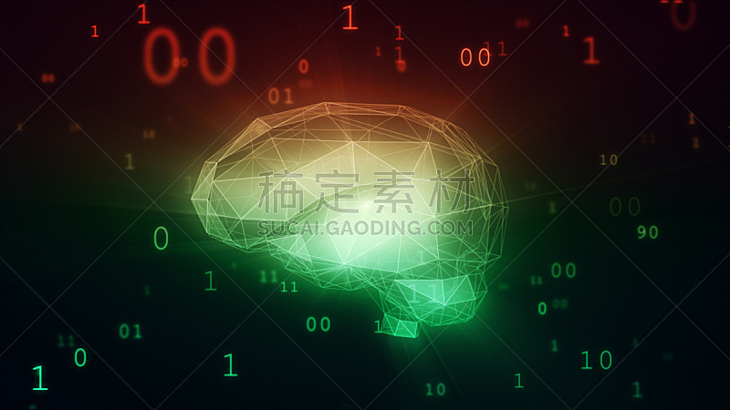 脑部,绘画插图,电子人,数字化显示,二进制码,三维图形,右侧大脑半球,受体,突触,美国