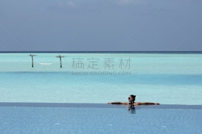 无边际泳池,马尔代夫,女孩,水,青少年,女人,宁静,度假胜地,旅游目的地,水平画幅