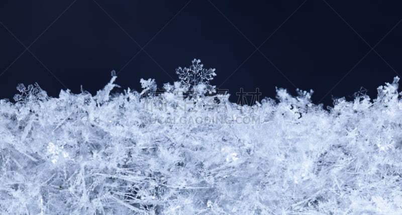 雪,大特写,花环,冰晶,大规模的放大,雪花,雾淞,雪堆,水平画幅