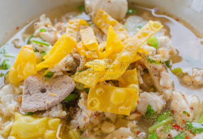 泰国,面条,餐具,水平画幅,膳食,肉,豆,晚餐,清新,叶子