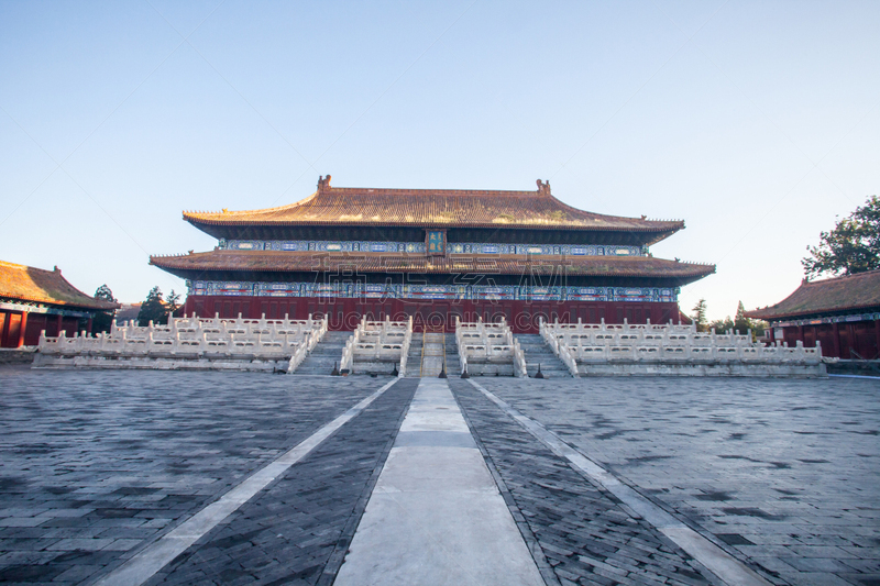 远古的,建筑外部,传统,寺庙,太庙,中式庭院,庭院,亭台楼阁,纪念碑,天空