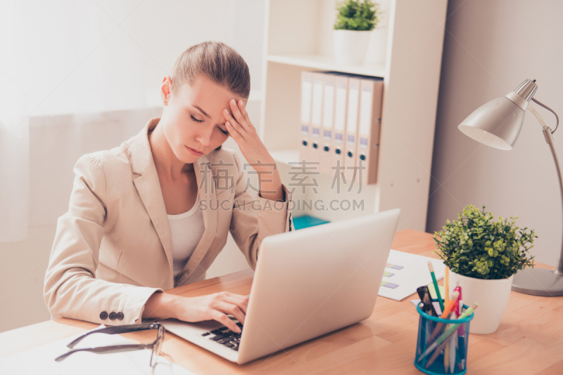 疲劳的,办公室,女商人,职业,可爱的,青年人,river ill,生闷气的,狂怒的,生气