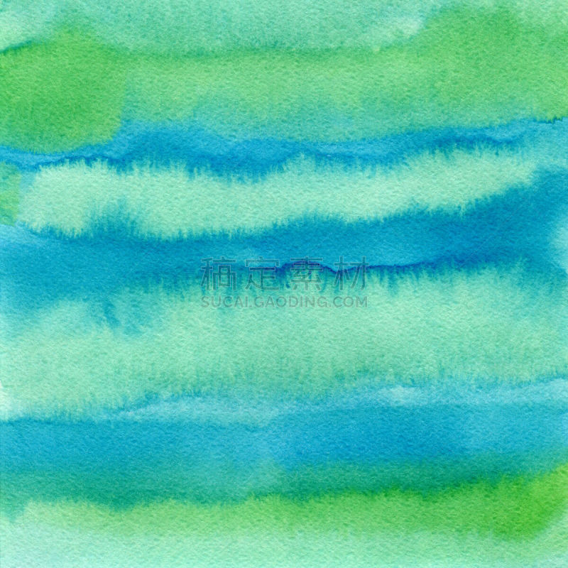 Hand drawn green watercolor abstract paint texture. Raster splash background.