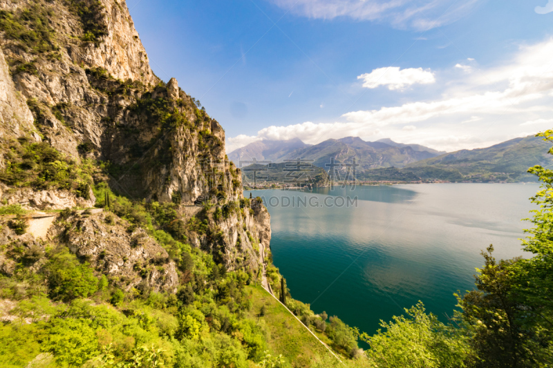 山,全景,与众不同,自然美,加尔达湖,水,天空,美,水平画幅,无人