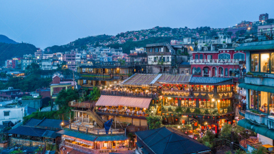 九份,夜市,天空,里山,水平画幅,山,夜晚,传统,曙暮光,旅行者