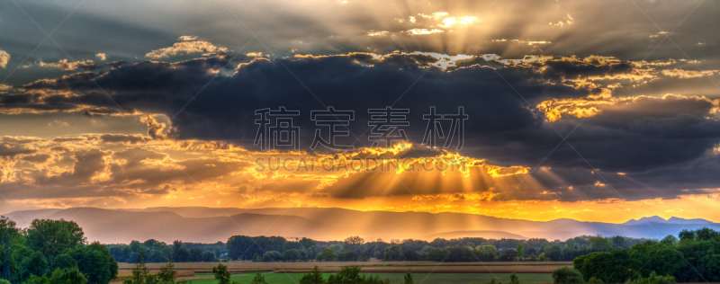 孚日省,法国,山脉,在上面,水平画幅,山,无人,曙暮光,户外,明亮