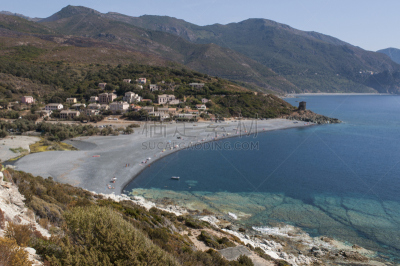海滩,风景,地形,科西嘉,科西嘉岛最北端,黑色,海岸线,名声,一只动物,侧面视角