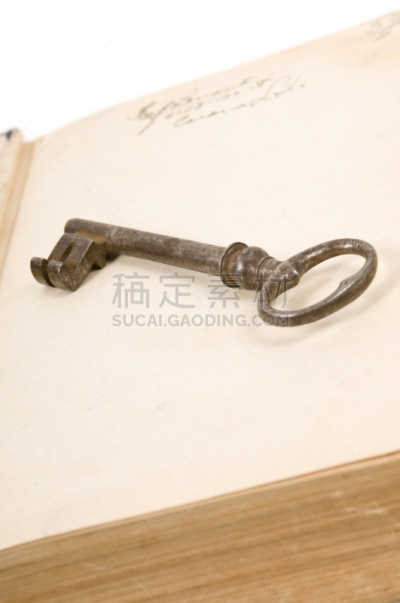 钥匙,旧约书,垂直画幅,空白的,留白,古董,仿旧磨损的效果,智慧,无人,古老的