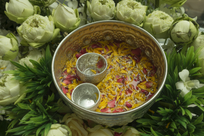 碗,送水节,香熏炉,荷花,水,芳香的,水平画幅,银色,无人,巨大的