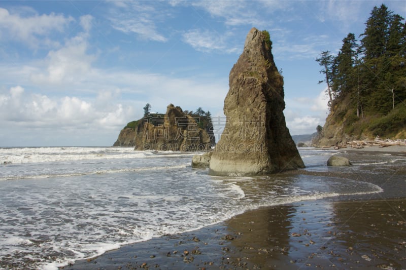 鲁比海滩,海岸线,太平洋,奥林匹克国家公园,奥林匹克山,自然,水,水平画幅,无人,自然地理