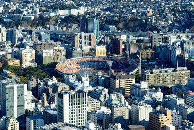 横滨,横滨高速铁路,体育场,天空,横滨球场,水平画幅,无人,户外,天文台,都市风景