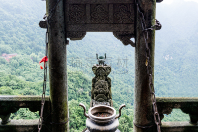 武当山,武术,河南省,道教,云景,景观设计,云,中国,窗户,大门
