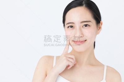 美,注视镜头,青年人,女人,白色背景,图像,女背心,柚木树,仅日本人,彩妆