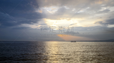 洛维纳,海豚,巴厘岛,早晨,视力,船,水,天空,美,水平画幅