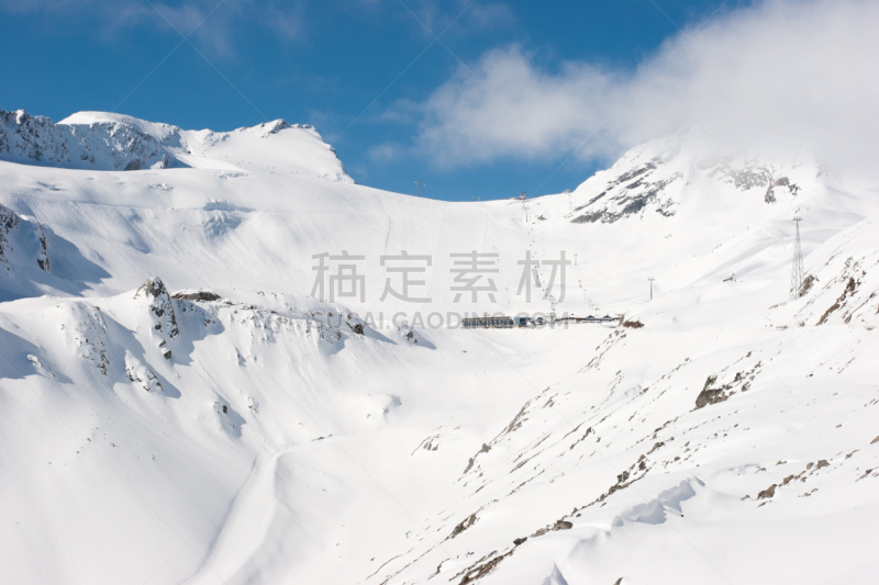 滕巴赫冰川,索尔登,天空,度假胜地,水平画幅,雪,无人,云景,运动,奥地利