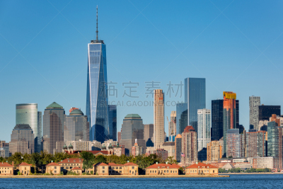 城市天际线,纽约州,市区,水平画幅,无人,户外,美洲,下曼哈顿区,都市风景,纽约