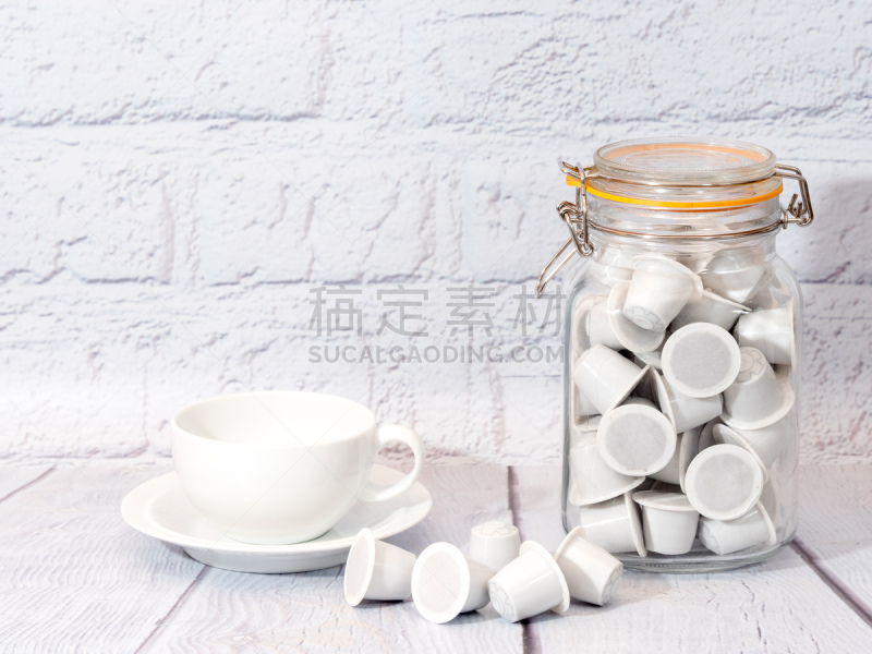 白色,商业厨房,咖啡,烤咖啡豆,新的,水平画幅,无人,组物体,饮料,充满的