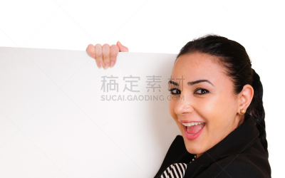 空的,女商人,拿着,白板,自然美,美,留白,水平画幅,消息,美人