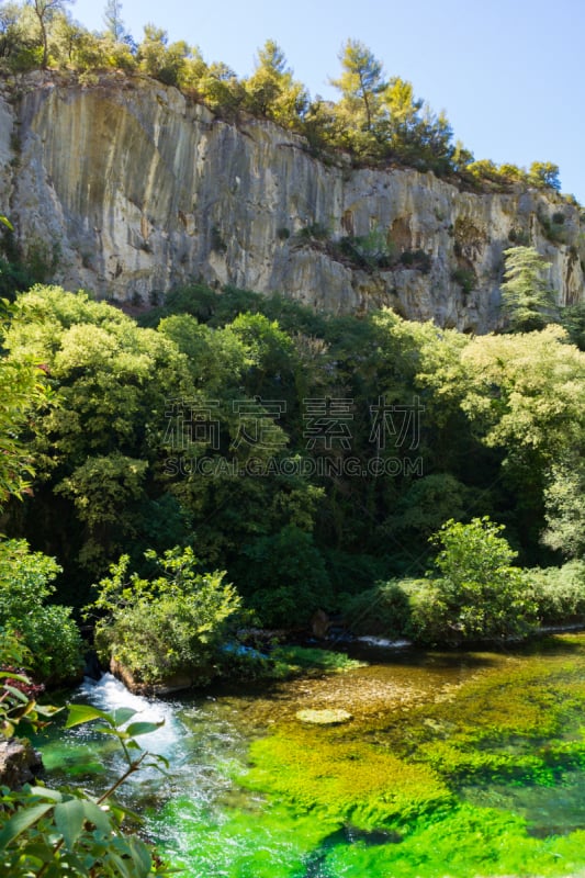 水,沃克侣姿碧泉村,鲜绿色,流水,河流,垂直画幅,神迹,植物,无人,从容态度