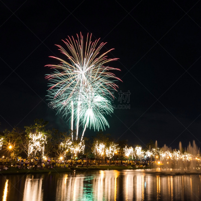 焰火,巨大的,公园,天空,快乐,夜晚,大约12世纪,周年纪念,户外