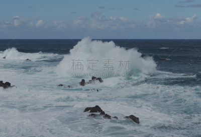 暴风雨,海浪,洛基礁,水,水平画幅,无人,火山地形,大西洋,大西洋群岛,湿