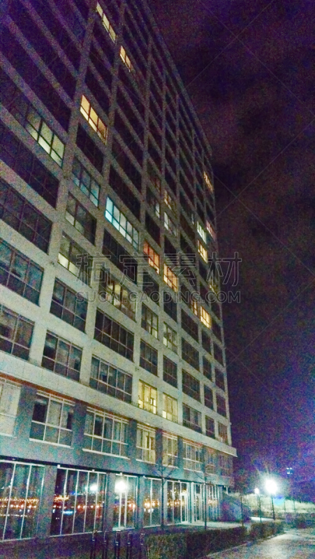 夜晚,房屋建设,垂直画幅,绘画插图,吝啬的,外立面,传统,八边形,几何形状,停车楼