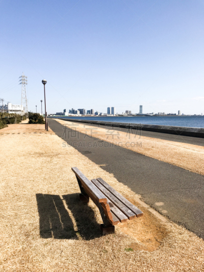 船桥,东京湾,日本,海岸线,幕张市,千叶县,浅蓝色,垂直画幅,天空,褐色