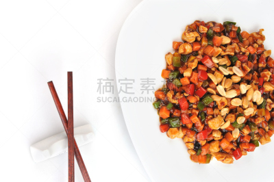 蒸菜,蔬菜,餐具,胡萝卜,煮食,水平画幅,椒类食物,图像,肉,豆