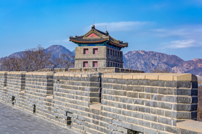 长城,纪念碑,水平画幅,墙,无人,户外,大门,世界遗产,山口