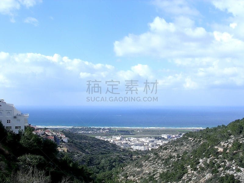 海法,2006年,看风景,自然,天空,美,水平画幅,无人,蓝色,海洋