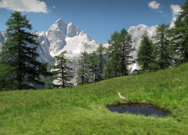 julian alps,自然,水,旅游目的地,水平画幅,高视角,绿色,地形,岩石,无人