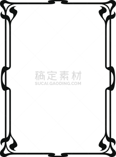 边框,黑色,新艺术主义,洋葱花,华丽的,藏书票,装饰镜板,垂直画幅,艺术,形状