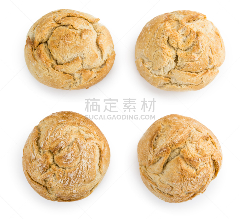 小圆面包,白色背景,德国,分离着色,法式长棍面包,褐色,水平画幅,酵母,折角小面包,传统