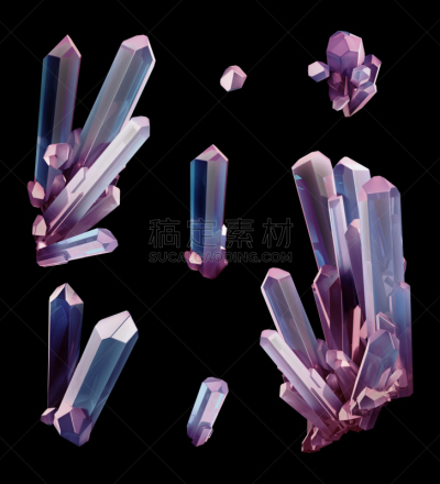 紫水晶,矿块,宝石,三维图形,地质学,分离着色,数码图形,剪贴画,布置,收集
