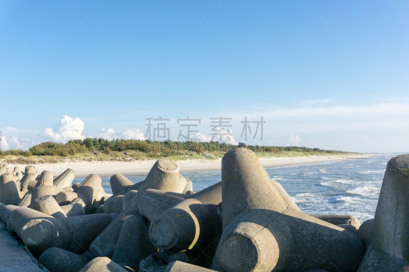 破浪堤,水,天空,重的,水平画幅,无人,海港,河堤,夏天,户外