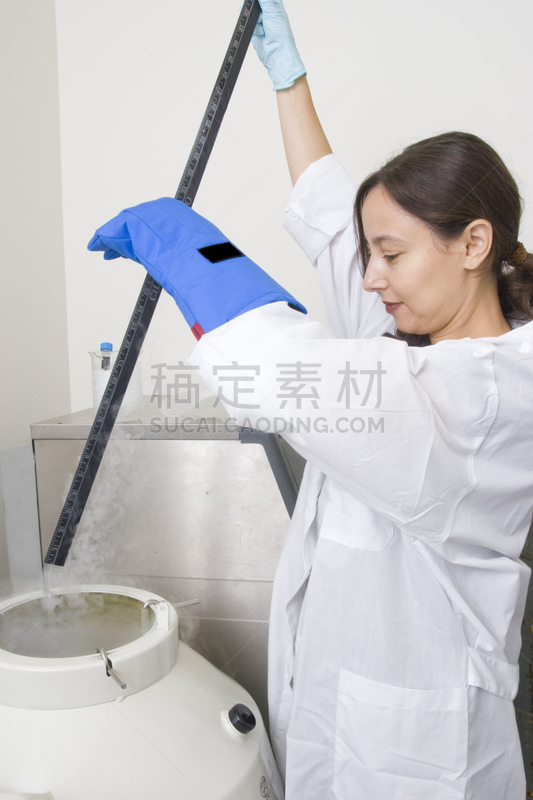 液氮,三维图形,平视角,低温生物学,药,科学实验,温度,仅女人,装管,仅一个女人