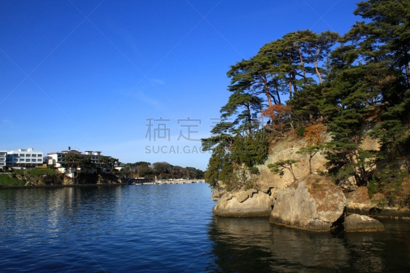 松岛,日本,宫城县,水,美,水平画幅,山,海港,十字形,美人