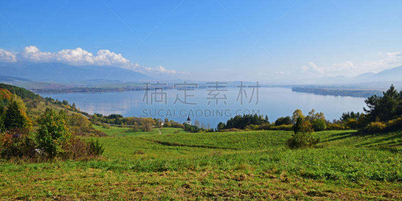 斯洛伐克,利普托夫斯卡玛啦,自然,天空,水平画幅,地形,无人,东欧,蓝色,全景