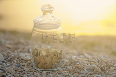 金融,太阳,广口瓶,阳光光束,海滩,概念,平和,救球,投资