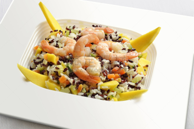 米饭沙拉,白色,红辣椒,胡瓜,胡萝卜,水平画幅,木瓜,开胃品,膳食,海产