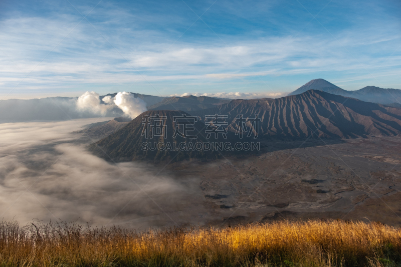 印度尼西亚,早晨,婆罗摩火山,自然,东爪哇,爪哇,图像,自然美,著名景点,无人