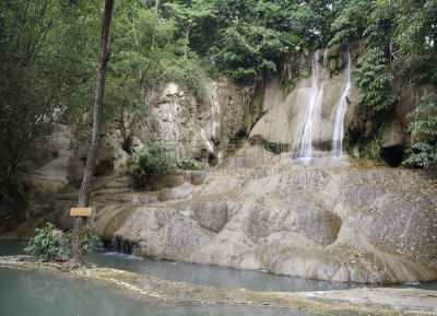瀑布,桂河大桥,北碧,原野,水,美,水平画幅,无人,夏天,户外